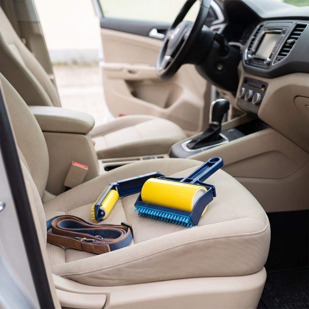 Roller and folding travel version on a car passenger seat