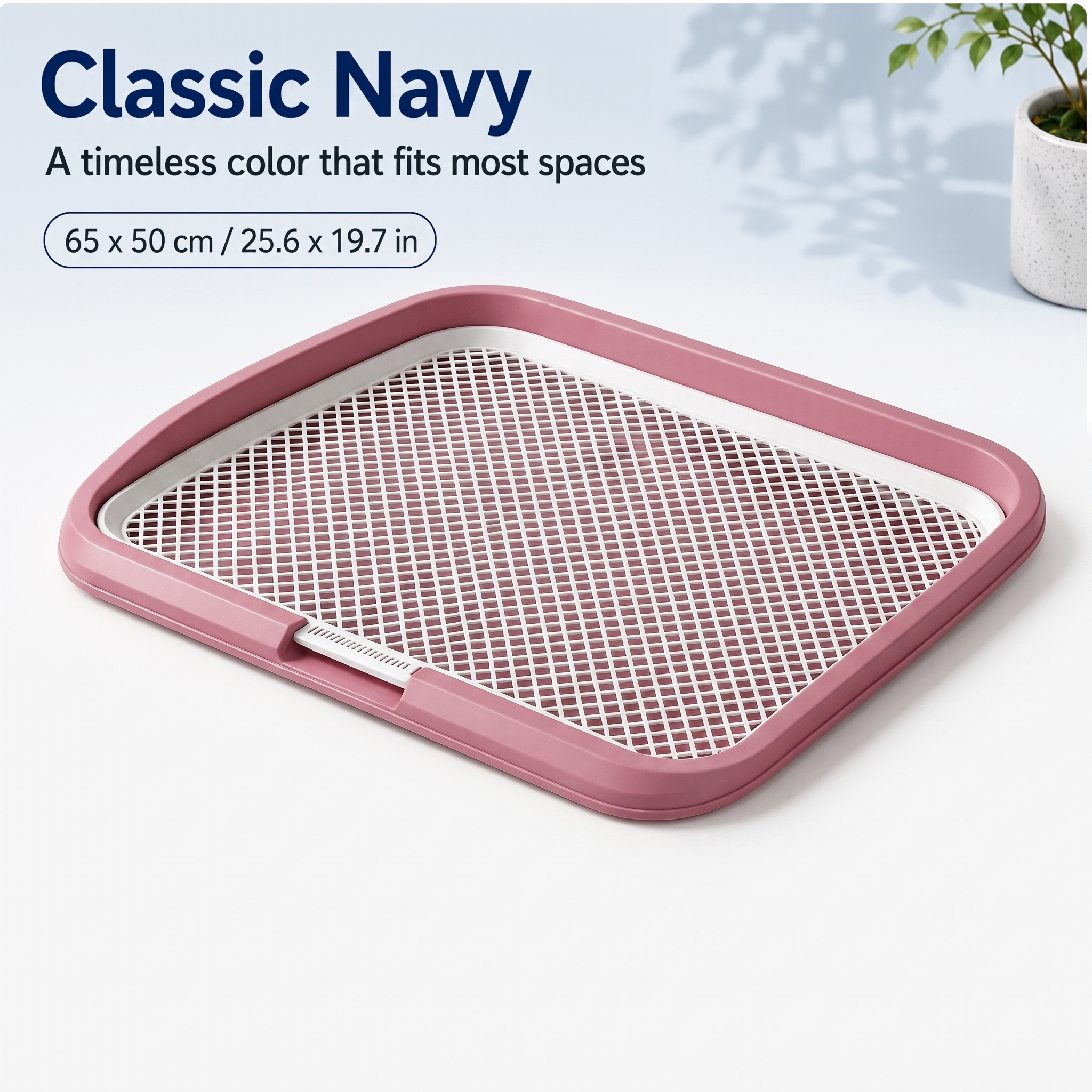 Indoor dog potty tray in rose pink
