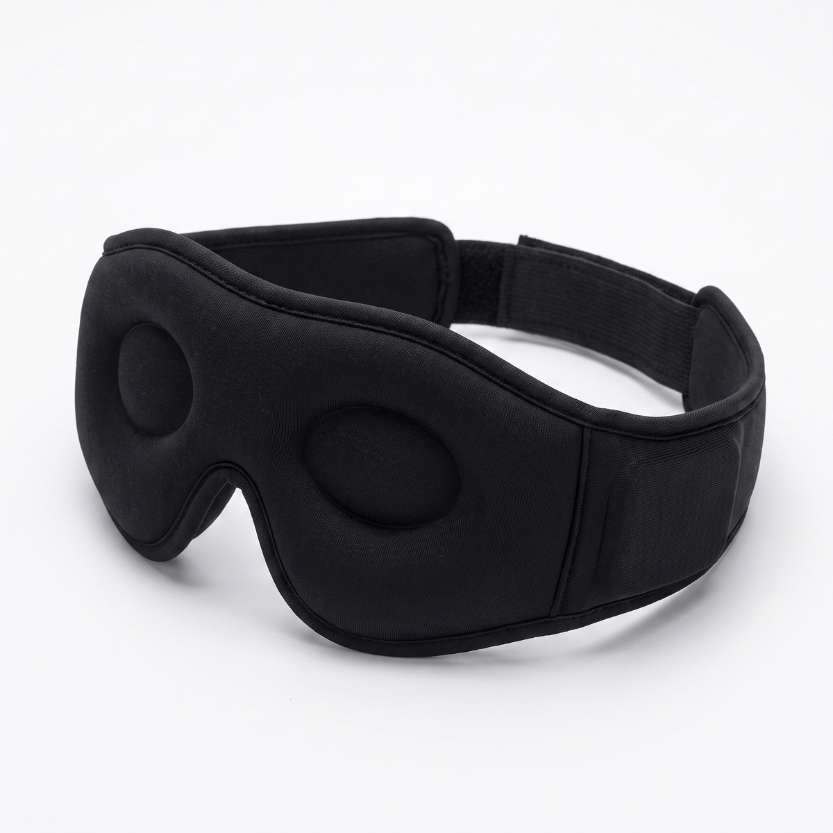 Blackout sleep mask with built-in speakers in black