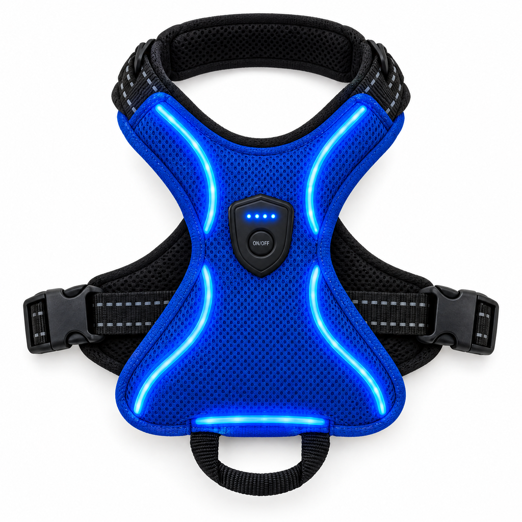 Blue: the LED harness on its own, lit up blue